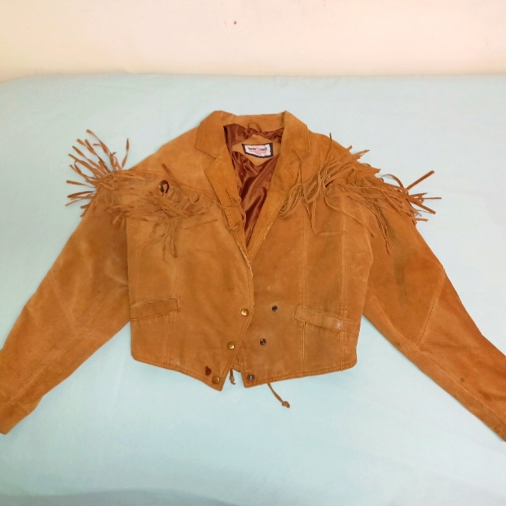 VINTAGE MINNETONKA 1980S LEATHER JACKET HIP JACKET SMALL